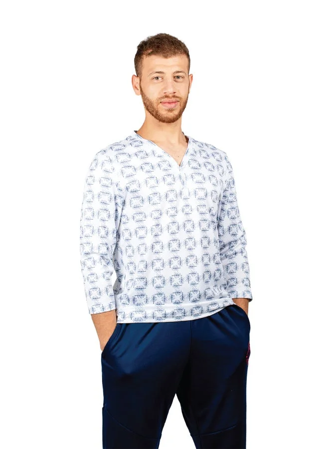 زيسي تي شيرت رجالي بياقة على شكل حرف